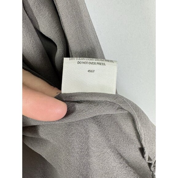 Eileen Fisher 100% Silk Open Front Drape Jacket Womens XS Gray Crepe Sheer Cape - Picture 7 of 10